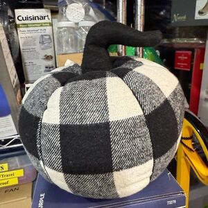 Plaid Black and White Flannel Pumpkin